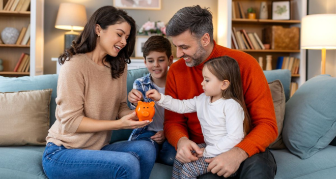 Famiglia che risparmia